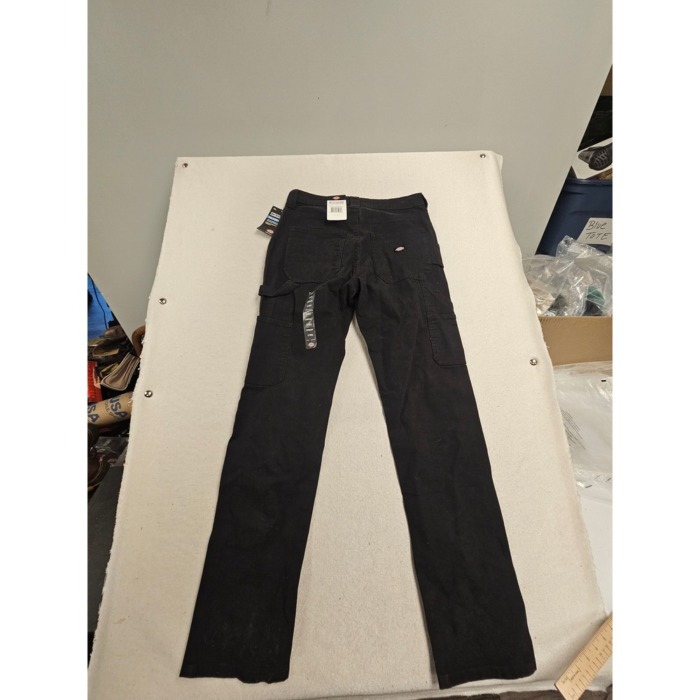 Dickies Crafted for Women Black Canvas Work Pants Straight Leg Size 2R 28x31